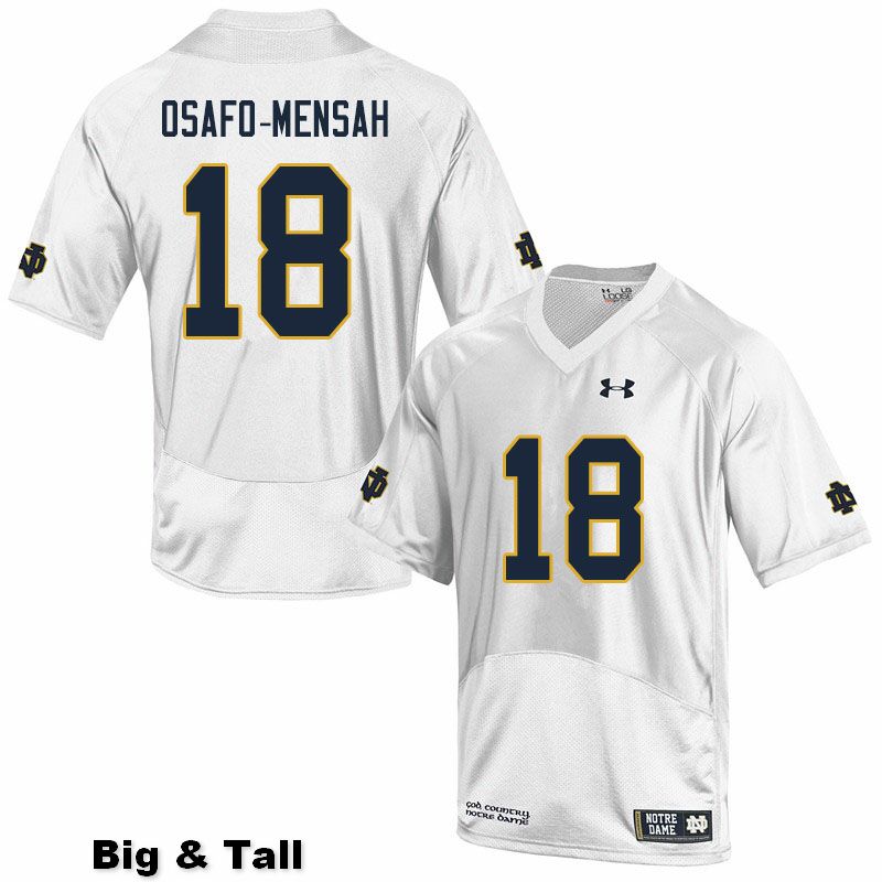 Men's NCAA Notre Dame Fighting Irish #18 Nana Osafo-Mensah Stitched College Under Armour Authentic White Big & Tall Football Jersey EC10E07LK